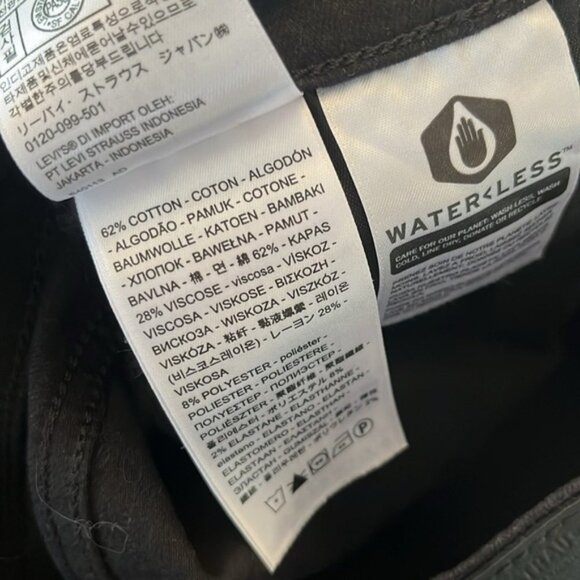 724 High Rise Straight Crop in Black PixelLEVI'S size 25 - Picture 6 of 6